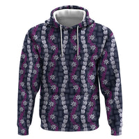 Pikake Maile Tiare Lei Hoodie Poni Lauhala Pattern LT01 Pullover Hoodie Purple - Polynesian Pride