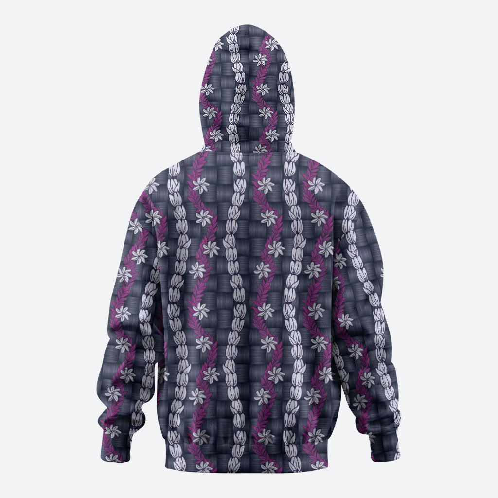 Pikake Maile Tiare Lei Hoodie Poni Lauhala Pattern LT01 - Polynesian Pride