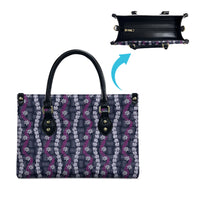 Pikake Maile Tiare Lei Leather Bag Poni Lauhala Pattern LT01 - Polynesian Pride