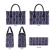 Pikake Maile Tiare Lei Leather Bag Poni Lauhala Pattern LT01 - Polynesian Pride