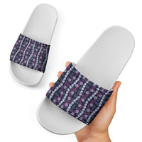 Pikake Maile Tiare Lei Slide Sandals Poni Lauhala Pattern LT01 - Polynesian Pride