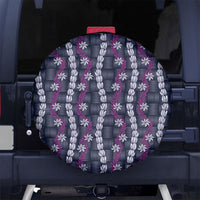 Pikake Maile Tiare Lei Spare Tire Cover Poni Lauhala Pattern LT01 No hole Purple - Polynesian Pride