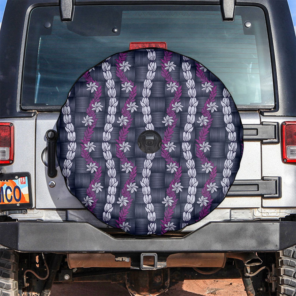Pikake Maile Tiare Lei Spare Tire Cover Poni Lauhala Pattern LT01 Purple - Polynesian Pride