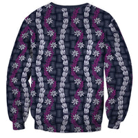 Pikake Maile Tiare Lei Sweatshirt Poni Lauhala Pattern LT01 - Polynesian Pride