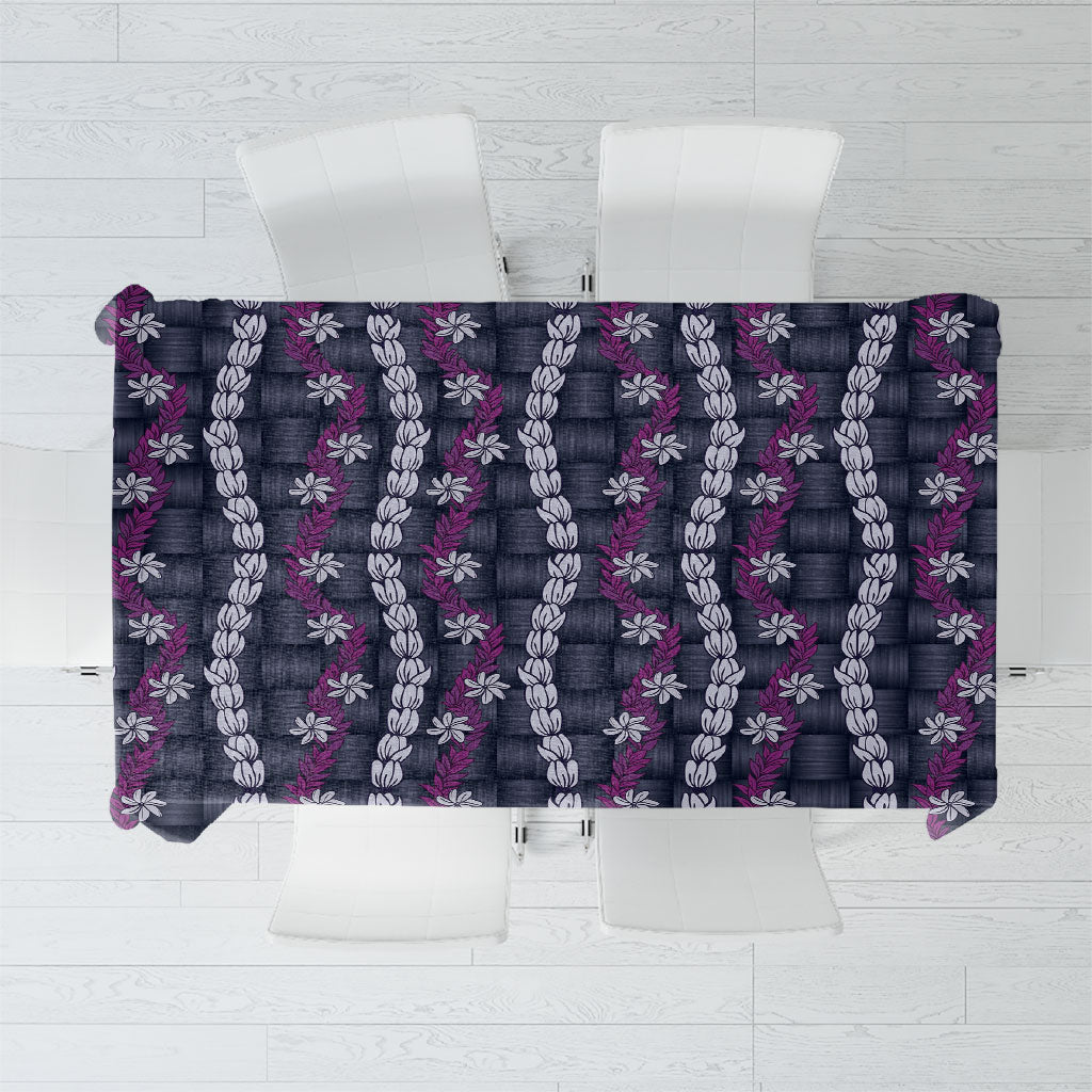 Pikake Maile Tiare Lei Tablecloth Poni Lauhala Pattern LT01 Purple - Polynesian Pride