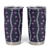 Pikake Maile Tiare Lei Tumbler Cup Poni Lauhala Pattern LT01 Purple - Polynesian Pride
