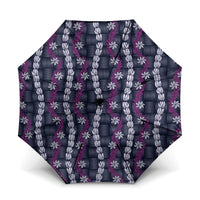 Pikake Maile Tiare Lei Umbrella Poni Lauhala Pattern LT01 One Size Folded 11.42 inch Opened Diameter 37.4 inch Purple - Polynesian Pride