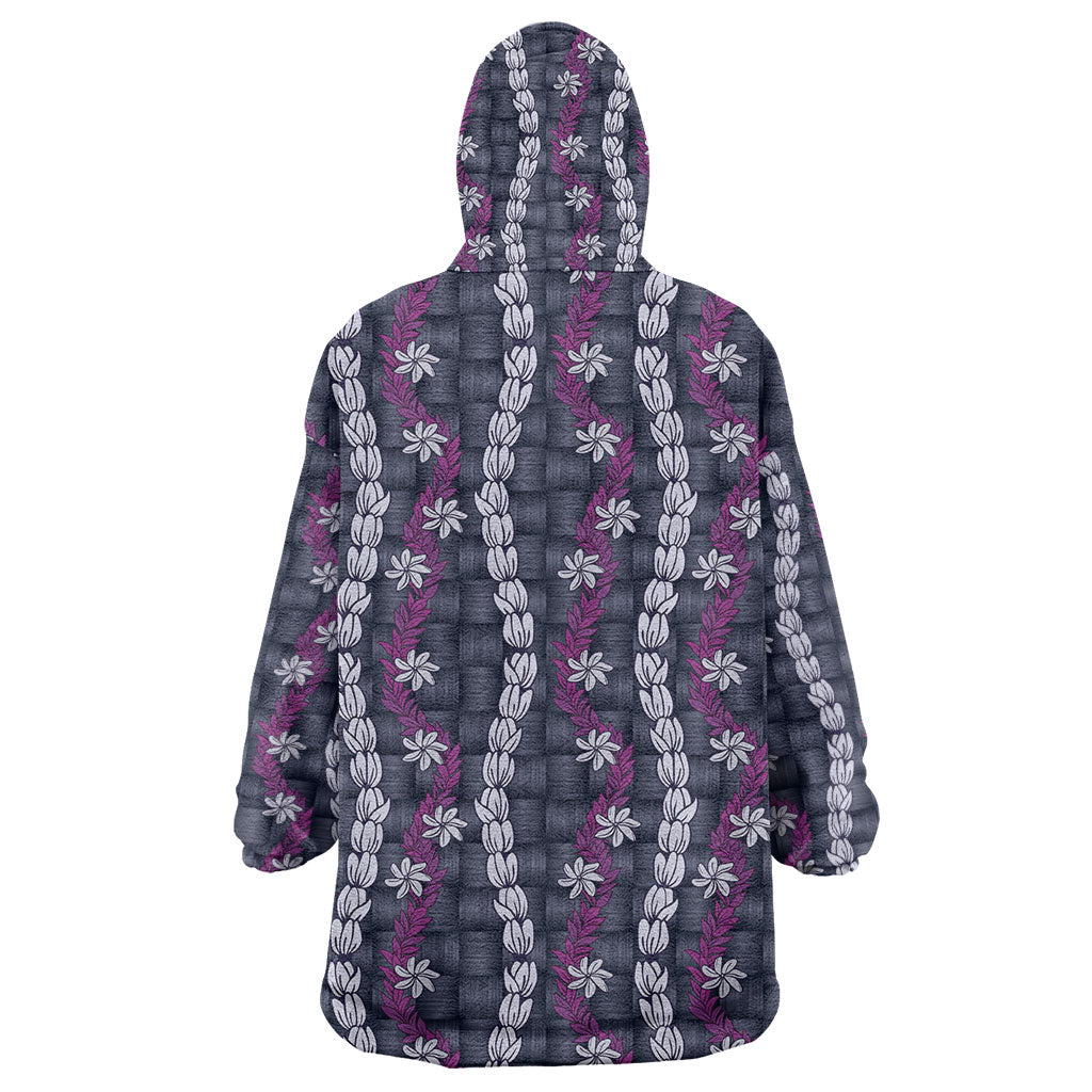 Pikake Maile Tiare Lei Wearable Blanket Hoodie Poni Lauhala Pattern LT01 - Polynesian Pride