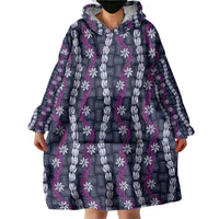 Pikake Maile Tiare Lei Wearable Blanket Hoodie Poni Lauhala Pattern LT01 - Polynesian Pride