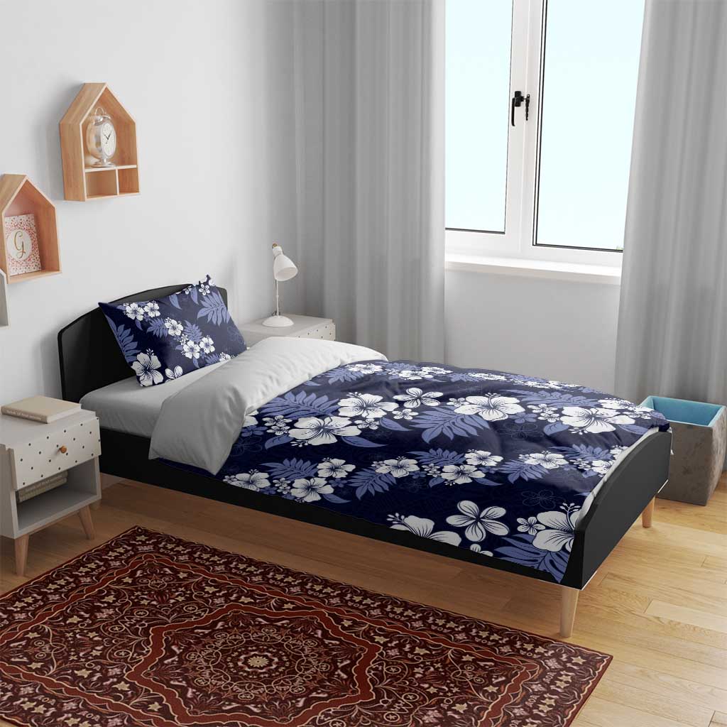 Hawaiian Hibiscus Tribal Floral Blue Bedding Set Polynesian Tapa Pattern LT01 - Polynesian Pride