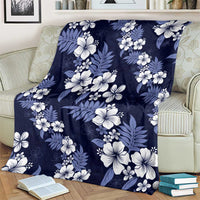 Hawaiian Hibiscus Tribal Floral Blue Blanket Polynesian Tapa Pattern LT01 - Polynesian Pride