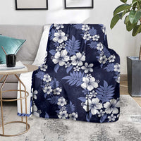 Hawaiian Hibiscus Tribal Floral Blue Blanket Polynesian Tapa Pattern LT01 - Polynesian Pride