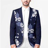 Hawaiian Hibiscus Tribal Floral Blue Blazer Polynesian Tapa Pattern LT01 - Polynesian Pride