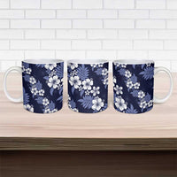Hawaiian Hibiscus Tribal Floral Blue Ceramic Mug Polynesian Tapa Pattern LT01 - Polynesian Pride