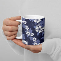 Hawaiian Hibiscus Tribal Floral Blue Ceramic Mug Polynesian Tapa Pattern LT01 - Polynesian Pride