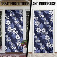 Hawaiian Hibiscus Tribal Floral Blue Door Cover Polynesian Tapa Pattern LT01 - Polynesian Pride