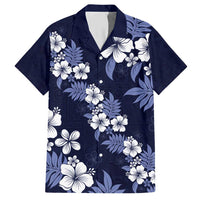 Hawaiian Hibiscus Tribal Floral Blue Hawaiian Shirt Polynesian Tapa Pattern LT01 Blue - Polynesian Pride