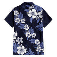 Hawaiian Hibiscus Tribal Floral Blue Hawaiian Shirt Polynesian Tapa Pattern LT01 - Polynesian Pride