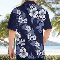 Hawaiian Hibiscus Tribal Floral Blue Hawaiian Shirt Polynesian Tapa Pattern LT01 - Polynesian Pride