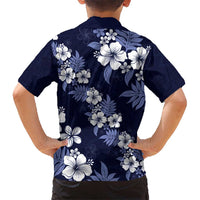 Hawaiian Hibiscus Tribal Floral Blue Hawaiian Shirt Polynesian Tapa Pattern LT01 - Polynesian Pride