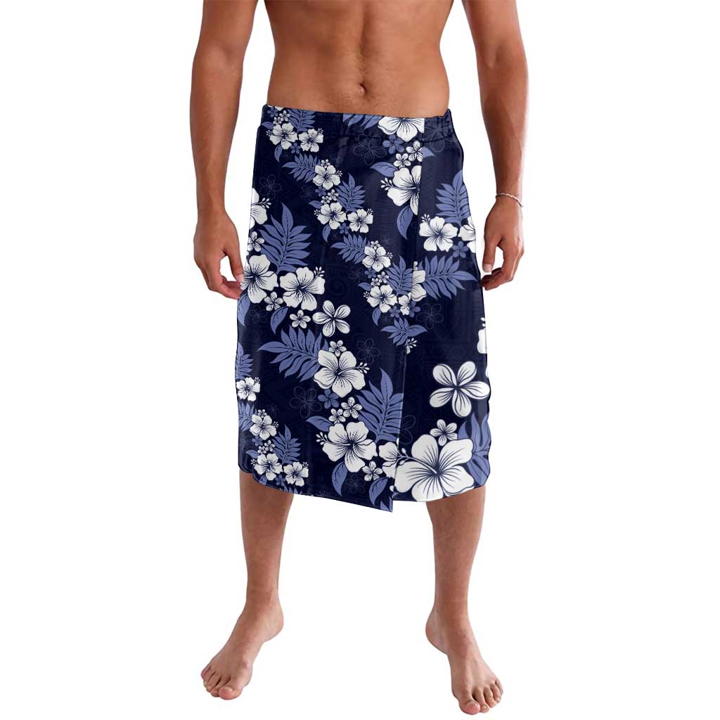 Hawaiian Hibiscus Tribal Floral Blue Lavalava Polynesian Tapa Pattern LT01 Blue - Polynesian Pride