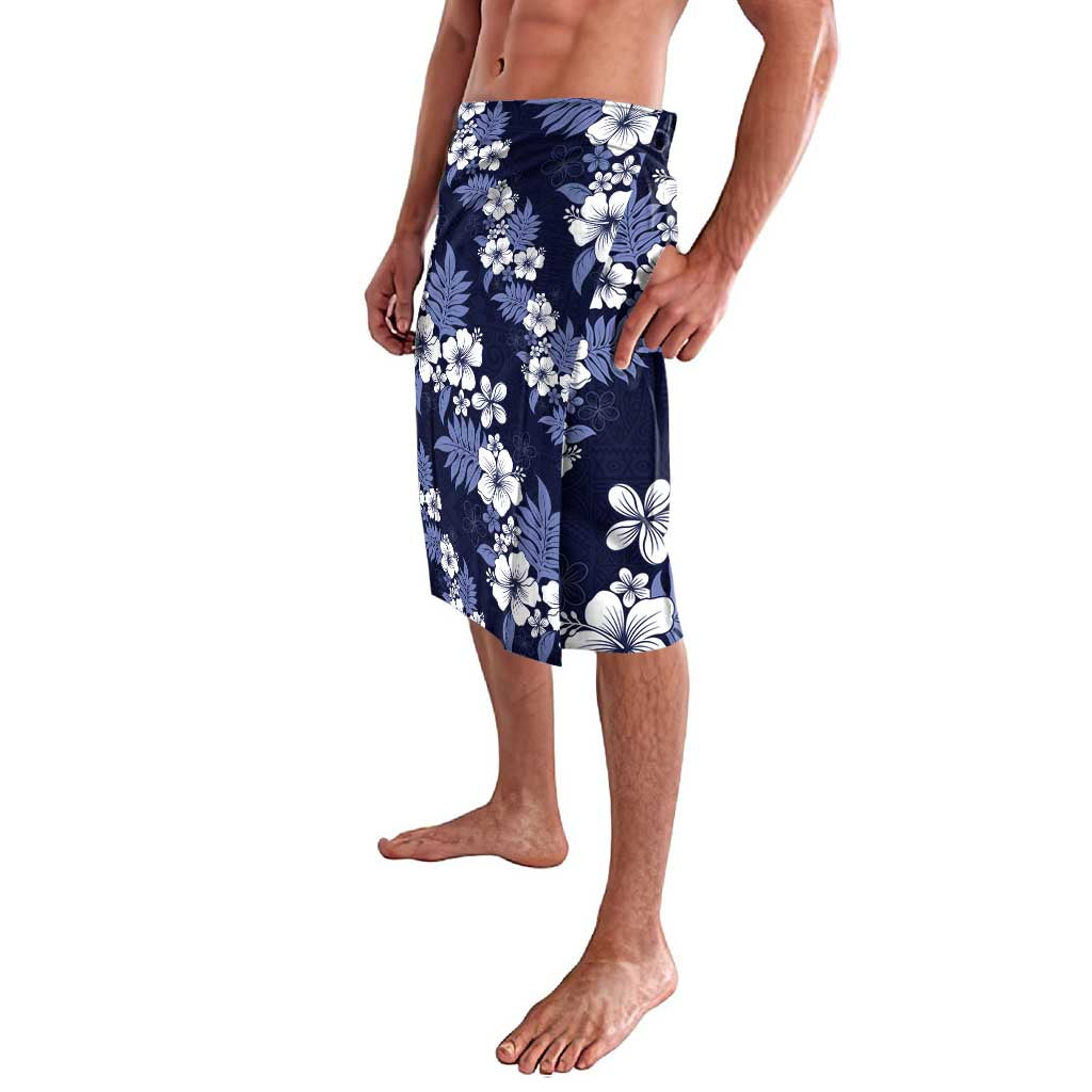 Hawaiian Hibiscus Tribal Floral Blue Lavalava Polynesian Tapa Pattern LT01 - Polynesian Pride