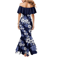 Hawaiian Hibiscus Tribal Floral Blue Mermaid Dress Polynesian Tapa Pattern LT01 - Polynesian Pride