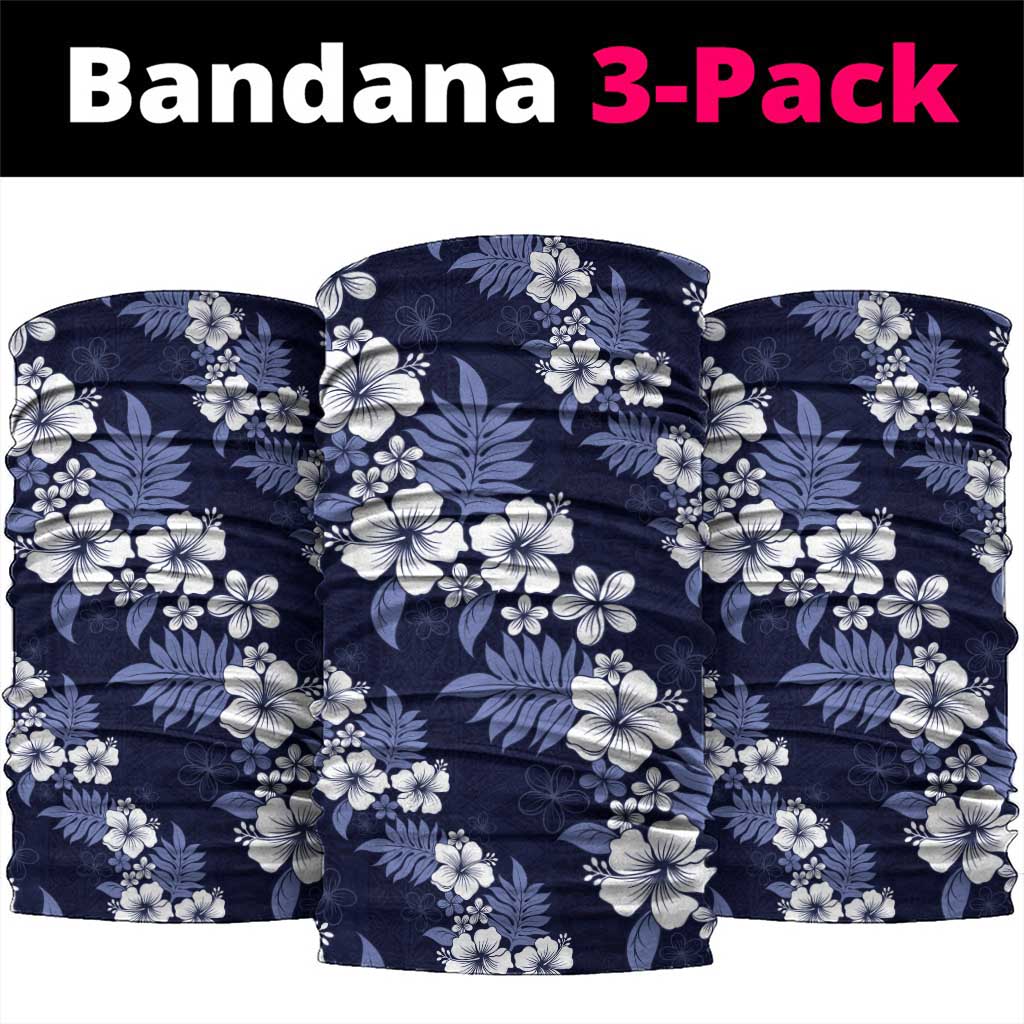 Hawaiian Hibiscus Tribal Floral Blue Neck Gaiter Polynesian Tapa Pattern LT01 package One Size: 25*50cm Blue - Polynesian Pride