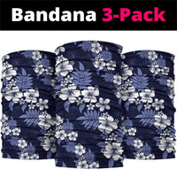 Hawaiian Hibiscus Tribal Floral Blue Neck Gaiter Polynesian Tapa Pattern LT01 package One Size: 25*50cm Blue - Polynesian Pride