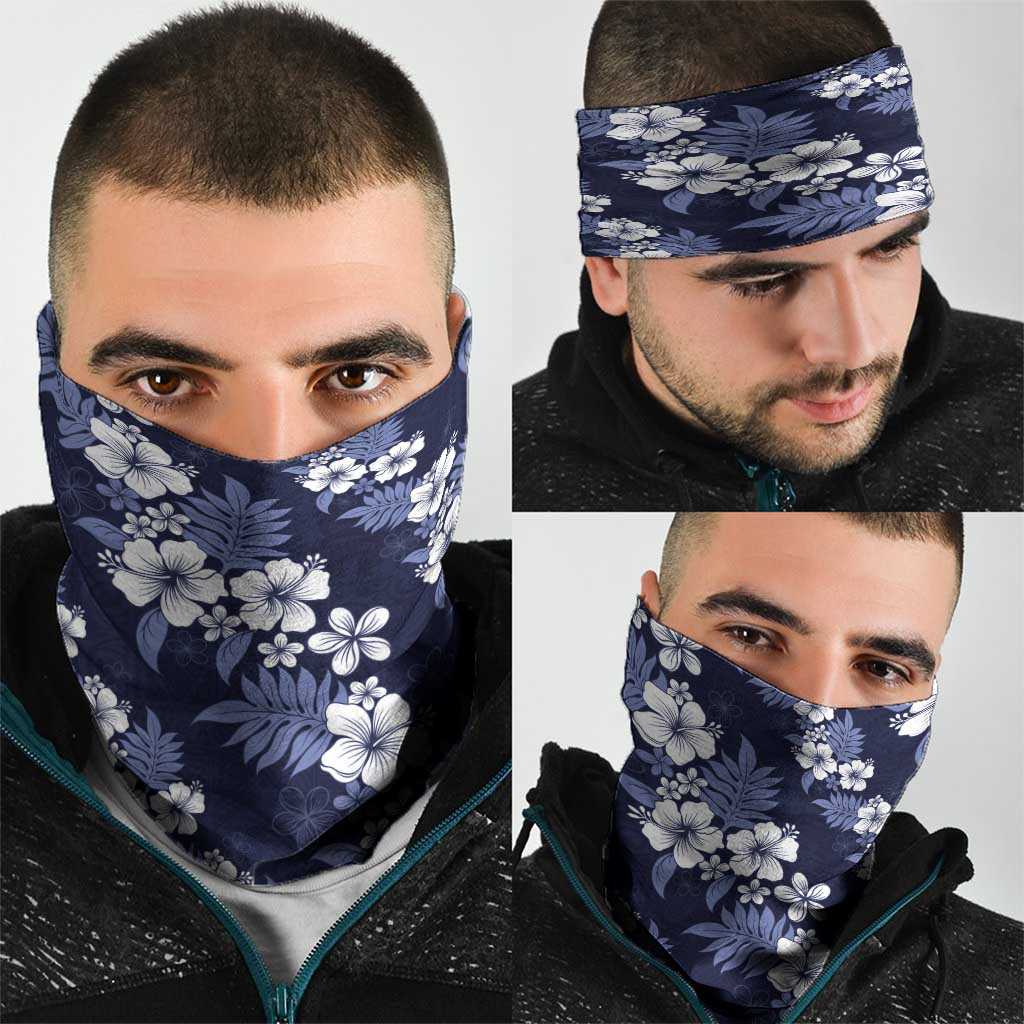 Hawaiian Hibiscus Tribal Floral Blue Neck Gaiter Polynesian Tapa Pattern LT01 - Polynesian Pride