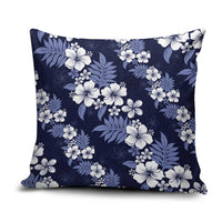 Hawaiian Hibiscus Tribal Floral Blue Pillow Cover Polynesian Tapa Pattern LT01 Blue - Polynesian Pride