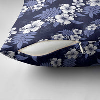 Hawaiian Hibiscus Tribal Floral Blue Pillow Cover Polynesian Tapa Pattern LT01 - Polynesian Pride