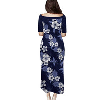Hawaiian Hibiscus Tribal Floral Blue Puletasi Polynesian Tapa Pattern LT01 - Polynesian Pride