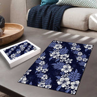 Hawaiian Hibiscus Tribal Floral Blue Puzzle Polynesian Tapa Pattern LT01 - Polynesian Pride