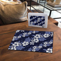 Hawaiian Hibiscus Tribal Floral Blue Puzzle Polynesian Tapa Pattern LT01 - Polynesian Pride