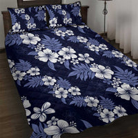 Hawaiian Hibiscus Tribal Floral Blue Quilt Bed Set Polynesian Tapa Pattern LT01 Blue - Polynesian Pride