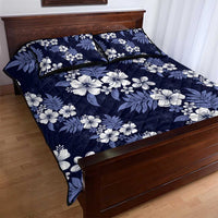 Hawaiian Hibiscus Tribal Floral Blue Quilt Bed Set Polynesian Tapa Pattern LT01 - Polynesian Pride