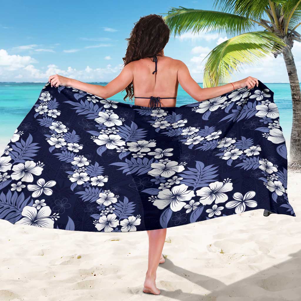 Hawaiian Hibiscus Tribal Floral Blue Sarong Polynesian Tapa Pattern LT01 - Polynesian Pride