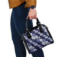Hawaiian Hibiscus Tribal Floral Blue Shoulder Handbag Polynesian Tapa Pattern LT01 - Polynesian Pride