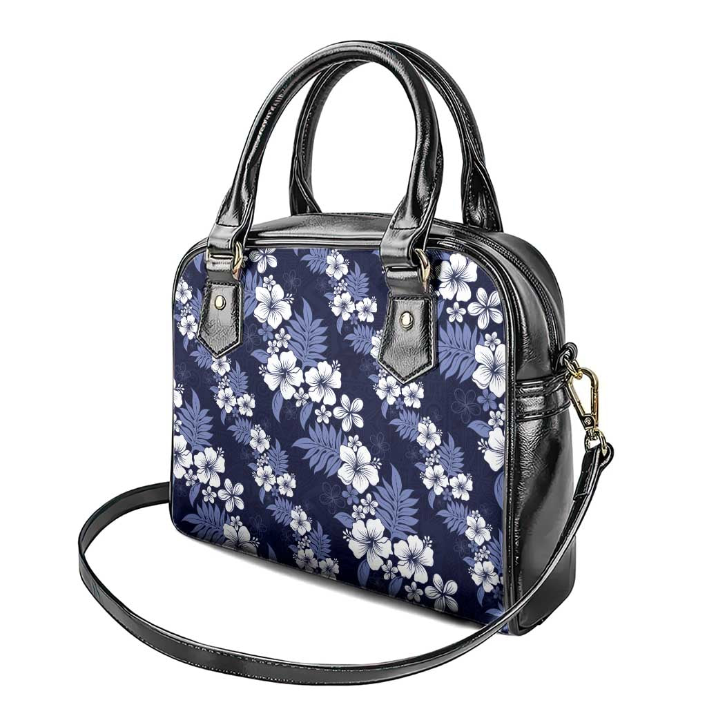 Hawaiian Hibiscus Tribal Floral Blue Shoulder Handbag Polynesian Tapa Pattern LT01 - Polynesian Pride