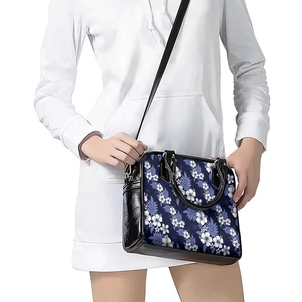 Hawaiian Hibiscus Tribal Floral Blue Shoulder Handbag Polynesian Tapa Pattern LT01 - Polynesian Pride