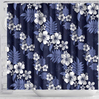 Hawaiian Hibiscus Tribal Floral Blue Shower Curtain Polynesian Tapa Pattern LT01 - Polynesian Pride