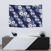 Hawaiian Hibiscus Tribal Floral Blue Tapestry Polynesian Tapa Pattern LT01 - Polynesian Pride
