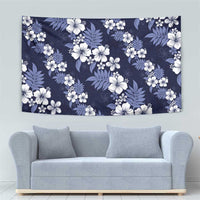 Hawaiian Hibiscus Tribal Floral Blue Tapestry Polynesian Tapa Pattern LT01 - Polynesian Pride