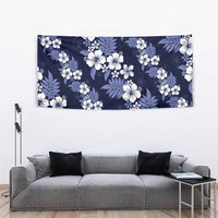 Hawaiian Hibiscus Tribal Floral Blue Tapestry Polynesian Tapa Pattern LT01 - Polynesian Pride
