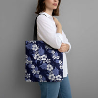Hawaiian Hibiscus Tribal Floral Blue Tote Bag Polynesian Tapa Pattern LT01 - Polynesian Pride