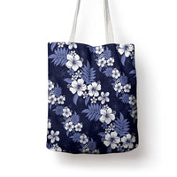 Hawaiian Hibiscus Tribal Floral Blue Tote Bag Polynesian Tapa Pattern LT01 - Polynesian Pride
