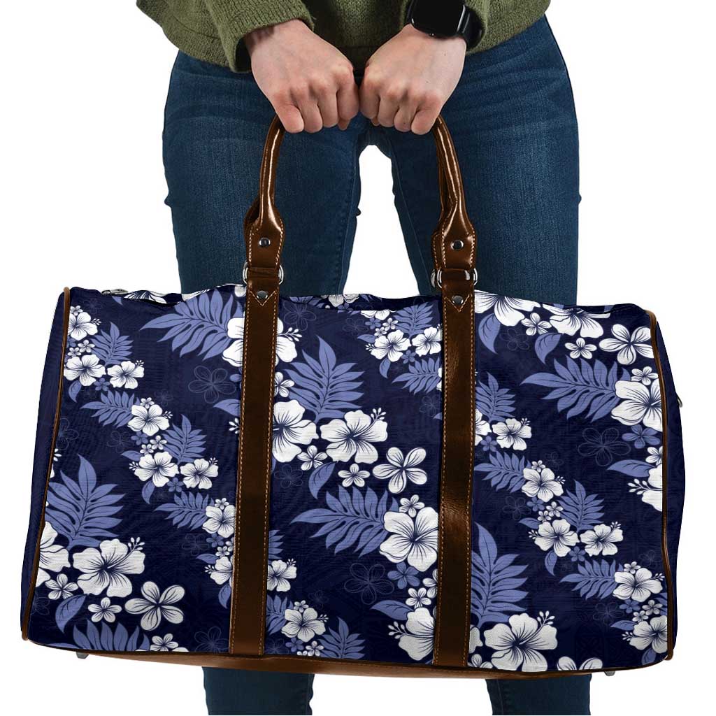 Hawaiian Hibiscus Tribal Floral Blue Travel Bag Polynesian Tapa Pattern LT01 Blue - Polynesian Pride