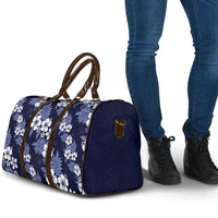 Hawaiian Hibiscus Tribal Floral Blue Travel Bag Polynesian Tapa Pattern LT01 - Polynesian Pride