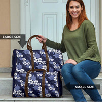 Hawaiian Hibiscus Tribal Floral Blue Travel Bag Polynesian Tapa Pattern LT01 - Polynesian Pride